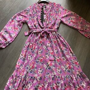 Floral Pink Long Sleeve Dress